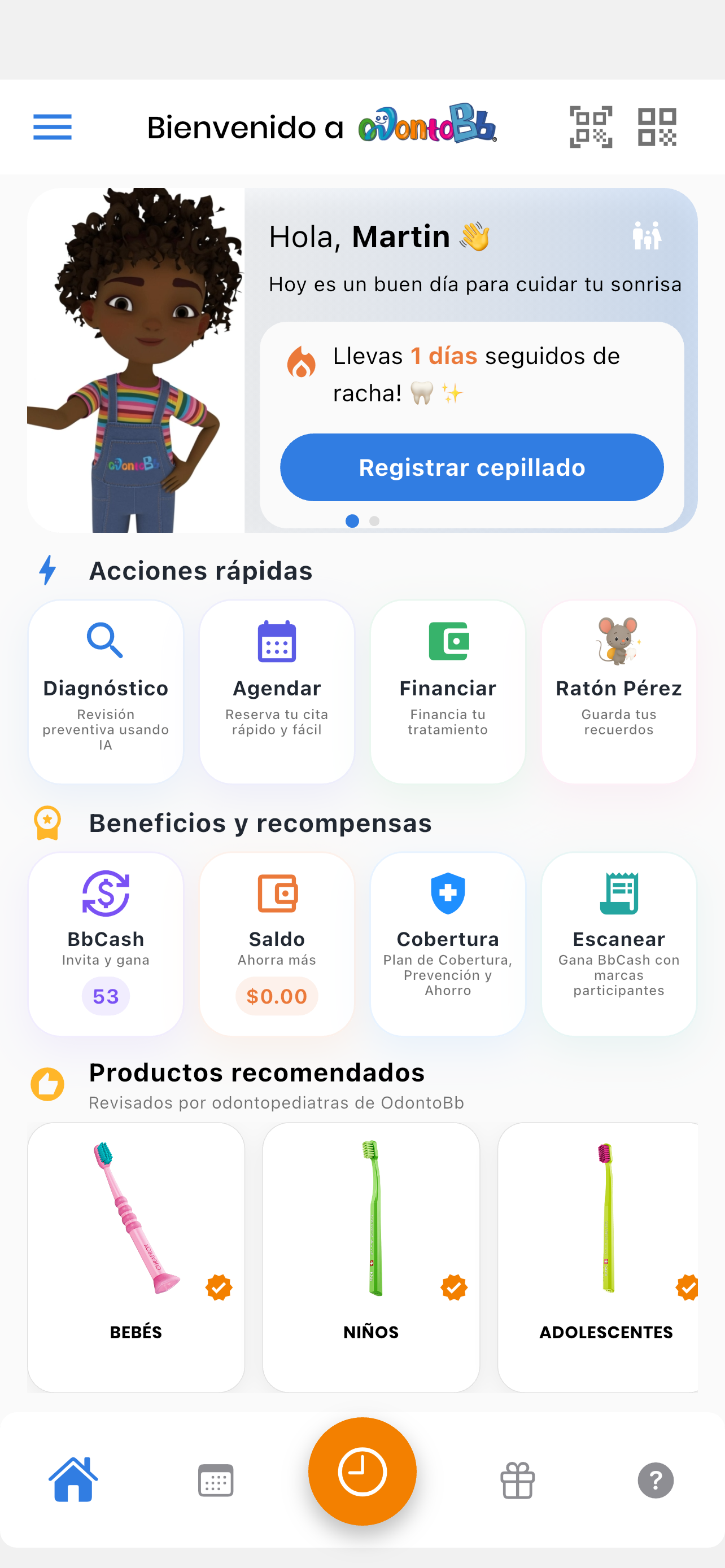 Captura de pantalla de la aplicación OdontoBb